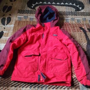Lands' End Kids Red and Burgundy Puffer Jacket